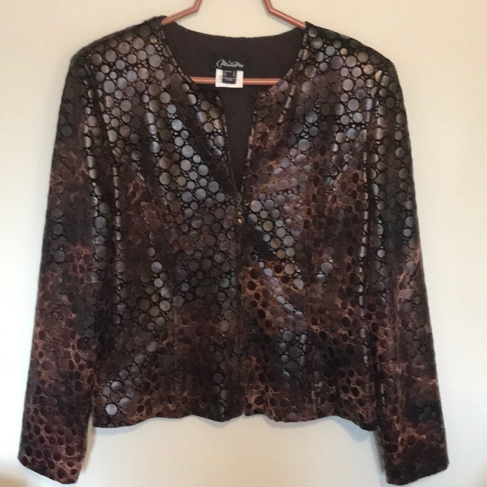Gorgeous brown jacket!  Size 12. NWOT